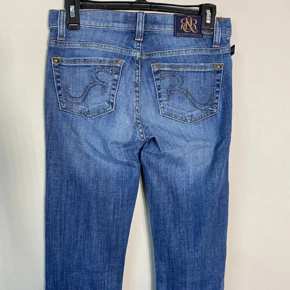 Rock & Republic Kasandra Studded Bootcut Denim Blue Jeans Womens Size 4 Low Rise - Picture 10 of 15